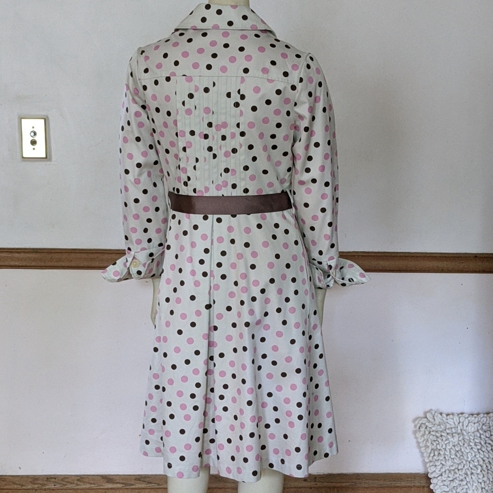 Calvin Tran Polka Dot Trench Coat Size 2 - Picture 5 of 9